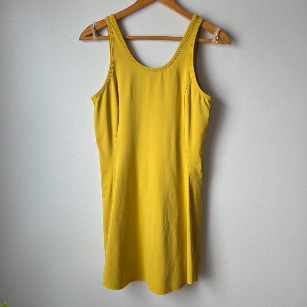 EUC DSG MUSTARD YELLOW SCOOP NECK ROMPER SPORTY SHORT DRESS SIZE M